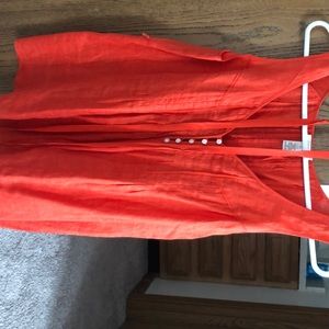Coral linen top